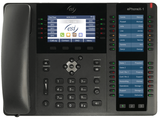 ESI ePhone desk phone with a color display